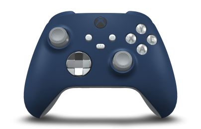 Xbox Wireless Controller - Body: Midnight Blue, D-Pads: Ash Gray (Metallic), Thumbsticks: Ash Grey