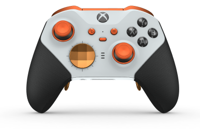 Xbox Elite Wireless Controller Series 2 – Core - Corps: Robot White + poignées caoutchoutées, BMD: Facette, Soft Orange (métal), Arrière: Robot White + poignées caoutchoutées