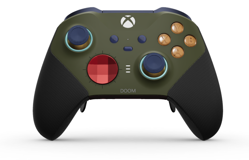 Xbox Elite Wireless Controller Series 2 - Core - Behuizing voorzijde: Nachtelijk groen + rubberen handvatten, D-pad: Gefacetteerd, pulsrood (metaal), Behuizing achterzijde: Granaatrood + rubberen handvatten