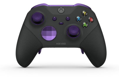 Xbox Elite Wireless Controller Series 2 - Core - Framsida: Carbon Black + gummerat grepp, Styrknapp: Facett, Astral Purple (Metall), Baksida: Carbon Black + gummerat grepp