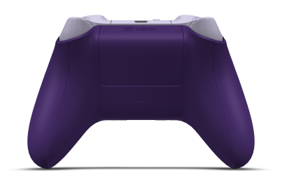 Controller with Astral Purple body, Lightning Yellow (Metallic) D-pad, and Soft Purple thumbsticks - back view