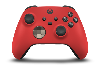 Xbox Wireless Controller - Body: Pulse Red, D-Pads: Desert Tan (Metallic), Thumbsticks: Carbon Black