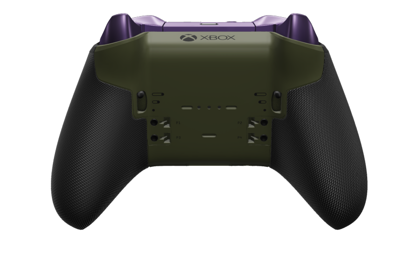 Xbox Elite Wireless Controller Series 2 - Core - Behuizing voorzijde: Nachtelijk groen + rubberen handvatten, D-pad: Gefacetteerd, stormgrijs (metaal), Behuizing achterzijde: Nachtelijk groen + rubberen handvatten
