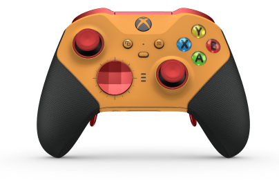 Xbox Elite 無線控制器 Series 2 - Core - Body: Soft Orange + Rubberised Grips, D-pad: Facet, Pulse Red (Metal), Back: Soft Orange + Rubberised Grips