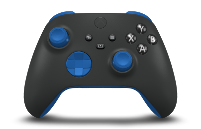 Xbox Wireless Controller - 機身: 碳黑色, 方向鍵: 衝擊藍, 搖桿: 衝擊藍