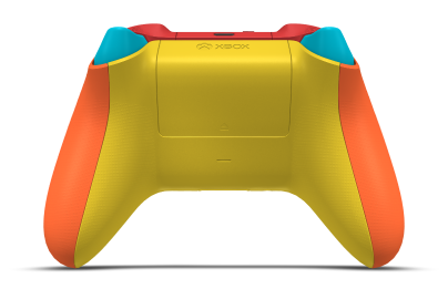 Xbox 無線控制器 - Hoofdtekst: Zest-oranje, D-Pads: Shockblauw, Duimsticks: Velocity-groen