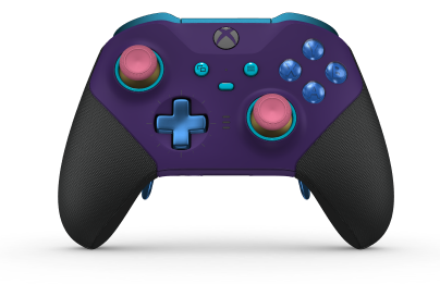 Xbox Elite Wireless Controller Series 2 - Core - Korpus: Astral Purple + Rubberized Grips, Pad kierunkowy: Wersja typu krzyż, kwantowy błękit (wariant metaliczny), Tył: Astral Purple + Rubberized Grips