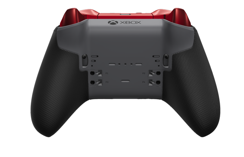 Xbox Elite Wireless Controller Series 2 - Core - Body: Storm Gray + Rubberized Grips, D-pad: Faceted, Pulse Red (Metal), Back: Storm Gray + Rubberized Grips