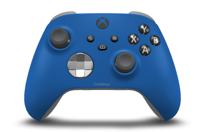 Xbox Wireless Controller - Body: Shock Blue, D-Pads: Bright Silver (Metallic), Thumbsticks: Storm Grey