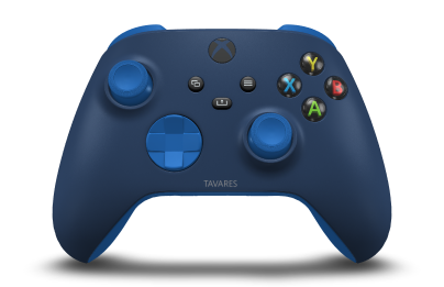 Comando Sem Fios Xbox - Body: Midnight Blue, D-Pads: Shock Blue, Thumbsticks: Shock Blue