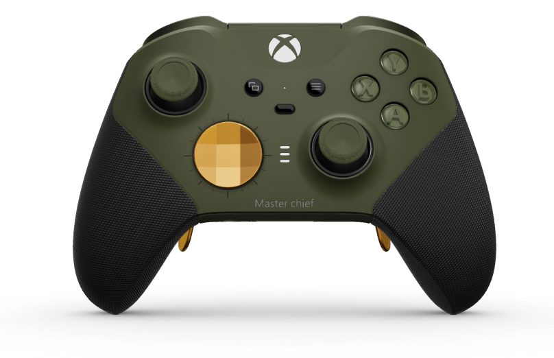 Manette sans fil Xbox Elite Series 2 - Core - Body: Nocturnal Green + Rubberized Grips, D-pad: Facet, Soft Orange (Metal), Back: Nocturnal Green + Rubberized Grips