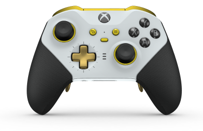 Xbox Elite Wireless Controller Series 2 - Core - Body: Robot White + Rubberized Grips, D-pad: Cross, Gold Matte (Metal), Back: Robot White + Rubberized Grips