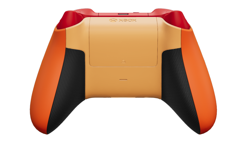 Xbox Wireless Controller - 몸체: 제스트 오렌지, 방향 패드: 글레이셔 블루(메탈릭), 엄지스틱: 글레이셔 블루