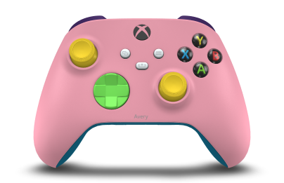 Xbox Wireless Controller - Body: Retro Pink, D-Pads: Velocity Green, Thumbsticks: Lighting Yellow