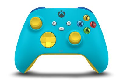 Manette sans fil Xbox - Cuerpo: Azul dragón, Crucetas: Amarillo rayo, Palancas de mando: Amarillo rayo