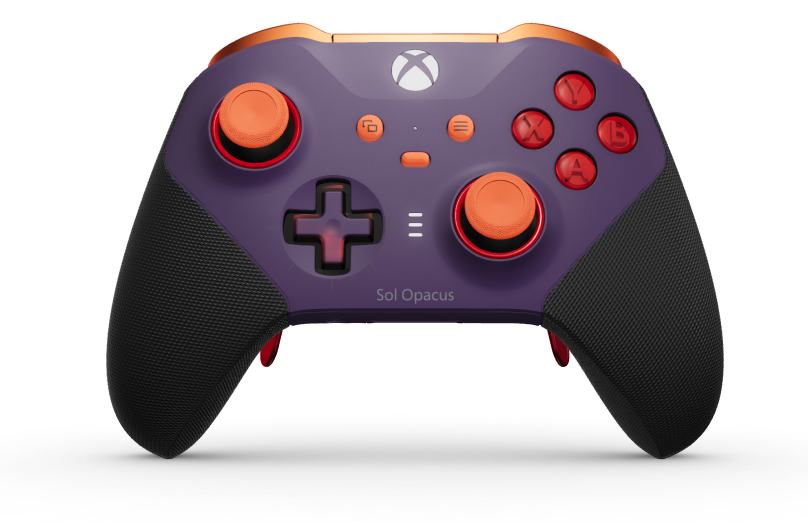 Xbox Elite Wireless Controller Series 2 - Core - Corps: Astral Purple + poignées caoutchoutées, BMD: Plus, Pulse Red (métal), Arrière: Astral Purple + poignées caoutchoutées