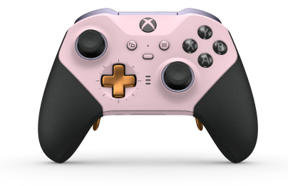 Manette sans fil Xbox Elite Series 2 - Core - Corps: Soft Pink + Rubberized Grips, BMD: Plus, Soft Orange (métal), Arrière: Soft Pink + Rubberized Grips