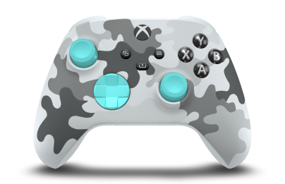 Xbox Wireless Controller - Body: Arctic Camo, D-Pads: Glacier Blue, Thumbsticks: Glacier Blue