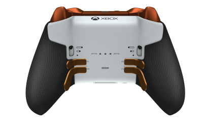 Xbox Elite Wireless Controller Series 2 - Core - Corps: Robot White + Rubberized Grips, BMD: Plus, Soft Orange (métal), Arrière: Robot White + Rubberized Grips