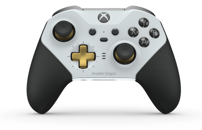 Xbox Elite Wireless Controller Series 2 - Core - Corpo: Branco Robot + Pegas em Borracha, Botão Direcional: Cruz, Dourado Mate (Metal), Traseira: Branco Robot + Pegas em Borracha