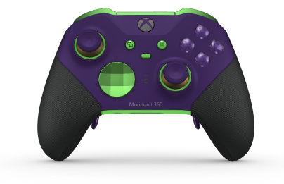 Xbox Elite Wireless Controller Series 2 - Core - Body: Astral Purple + Rubberized Grips, D-pad: Facet, Velocity Green (Metal), Back: Velocity Green + Rubberized Grips