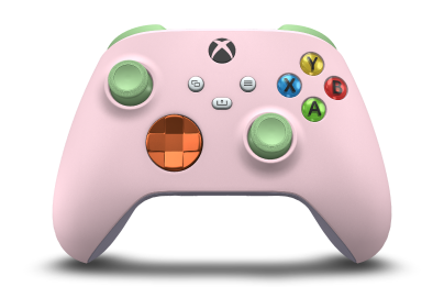 Xbox Wireless Controller - Corps: Soft Pink, BMD: Zest Orange (métallique), Joysticks: Soft Green