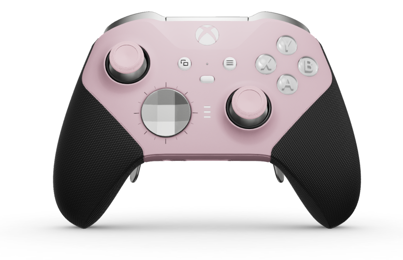 Xbox Elite Wireless Controller Series 2 - Core - 몸체: 소프트 핑크 + 고무 코팅 그립, 방향 패드: 패싯, 브라이트 실버(메탈), 뒤로: 소프트 핑크 + 고무 코팅 그립