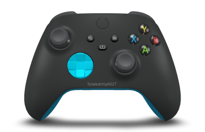 Xbox Wireless Controller - Hoofdtekst: Carbonzwart, D-Pads: Libelleblauw, Duimsticks: Storm Grey