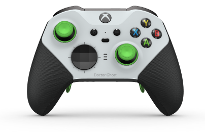 Xbox Elite Wireless Controller Series 2 - Core - Framsida: Robot White + gummerat grepp, Styrknapp: Facett, Carbon Black (Metall), Baksida: Carbon Black + gummerat grepp