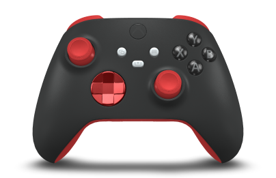Xbox Wireless Controller - Cuerpo: Negro carbón, Crucetas: Oxide Red (Metallic), Palancas de mando: Rojo radiante