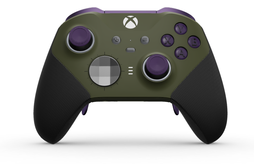 Xbox Elite Wireless Controller Series 2 - Core - Corps: Nocturnal Green + poignées caoutchoutées, BMD: À facettes, Storm Gray (métal), Arrière: Nocturnal Green + poignées caoutchoutées
