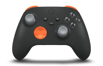 Xbox Wireless Controller - Hoofdtekst: Carbon Black, D-Pads: Zest-oranje, Duimsticks: Asgrijs