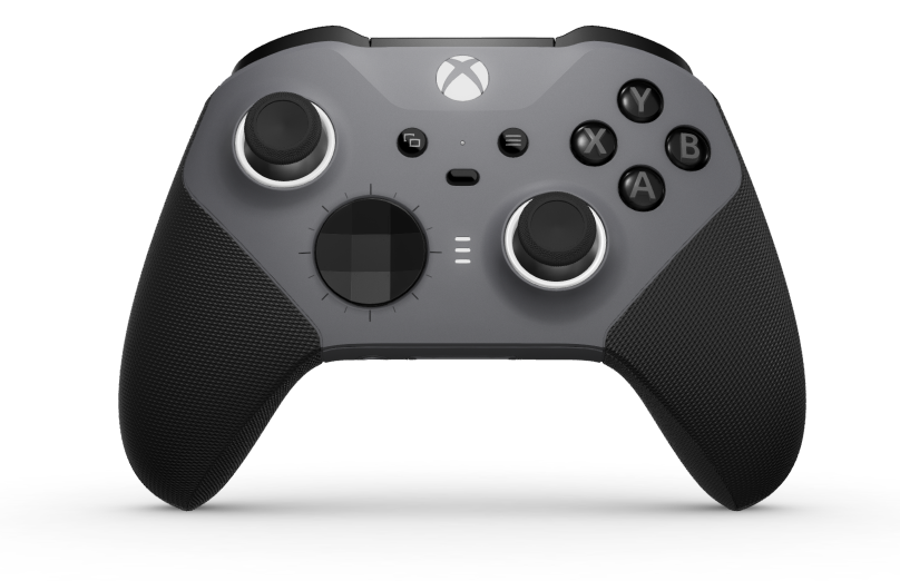 Xbox Elite Wireless Controller Series 2 – Core - Hoveddel: Stormgrå + gummigreb, D-blok: Facetteret, kulsort (metal), Bagside: Stormgrå + gummigreb