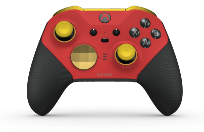 Xbox Elite Wireless Controller Series 2 - Core - Body: Pulse Red + Rubberized Grips, D-pad: Facet, Gold Matte (Metal), Back: Carbon Black + Rubberized Grips