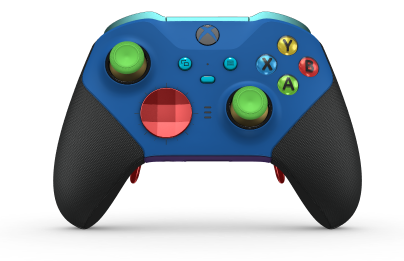 Xbox Elite Wireless Controller Series 2 - Core - Body: Shock Blue + Rubberized Grips, D-pad: Facet, Pulse Red (Metal), Back: Astral Purple + Rubberized Grips
