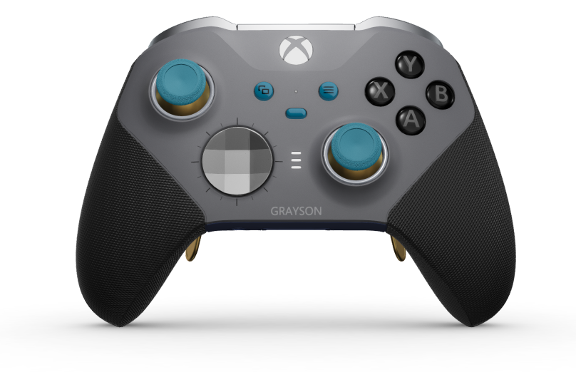 Xbox Elite Wireless Controller Series 2 - Core - Corps: Storm Gray + poignées caoutchoutées, BMD: À facettes, Storm Gray (métal), Arrière: Midnight Blue + poignées caoutchoutées