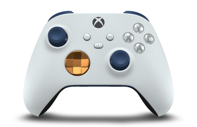 Xbox Wireless Controller - Corps: Robot White, BMD: Soft Orange (métallique), Joysticks: Midnight Blue