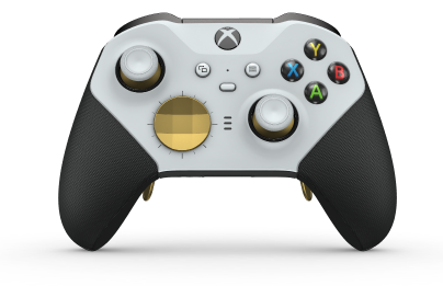 Xbox Elite Wireless Controller Series 2 - Core - Body: Robot White + Rubberised Grips, D-pad: Facet, Gold Matte (Metal), Back: Carbon Black + Rubberised Grips