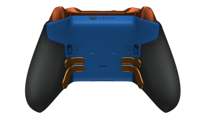 Xbox Elite Wireless Controller Series 2 - Core - Text: Shock Blue + Rubberized Grips, D-Pad: Facetten, Velocity Green (Metall), Zurück: Shock Blue + Rubberized Grips