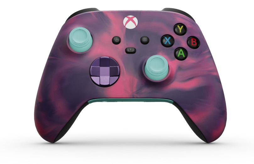 Xbox Wireless Controller - Tělo: Cyber Vapor, Řídicí kříže: Astrální purpurová (kovová), Palcové ovladače: Ledovcově modrá