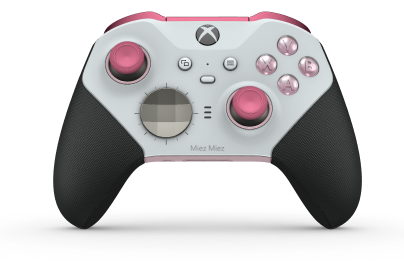 Xbox Elite Wireless Controller Series 2 – Core - Framsida: Robot White + gummerat grepp, Styrknapp: Facett, Bright Silver (Metall), Baksida: Ljusrosa + gummerat grepp