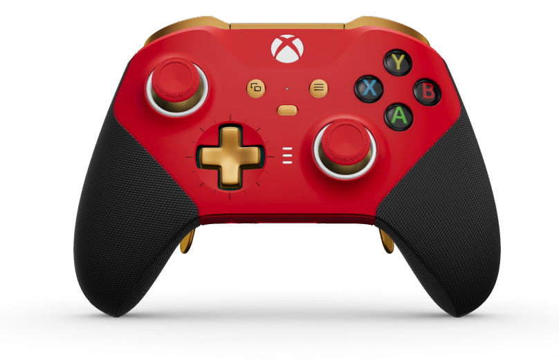 Xbox Elite Wireless Controller Series 2 - Core - Body: Pulse Red + Rubberized Grips, D-pad: Cross, Soft Orange (Metal), Back: Pulse Red + Rubberized Grips
