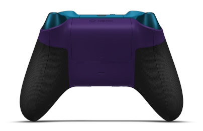 Controller with Astral Purple body, Mineral Blue (Metallic) D-pad, and Mineral Blue thumbsticks - back view