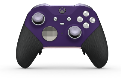 Xbox Elite 無線控制器 Series 2 - Core - Behuizing voorzijde: Astralpaars + rubberen handvatten, D-pad: Facet, Bright Silver (Metal), Behuizing achterzijde: Zacht roze + rubberen handvatten