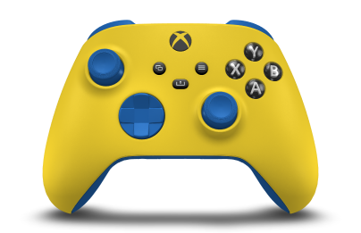 Xbox Wireless Controller - Hoofdtekst: Lighting Yellow, D-Pads: Shockblauw, Duimsticks: Shockblauw