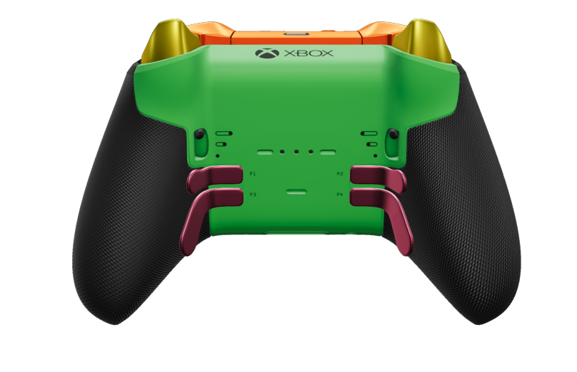 Xbox Elite Wireless Controller Series 2 - Core - Corps: Midnight Blue + poignées caoutchoutées, BMD: À facettes, Deep Pink (métal), Arrière: Velocity Green + poignées caoutchoutées
