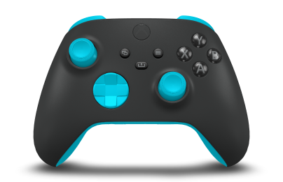 Xbox Wireless Controller - Body: Carbon Black, D-Pads: Dragonfly Blue, Thumbsticks: Dragonfly Blue