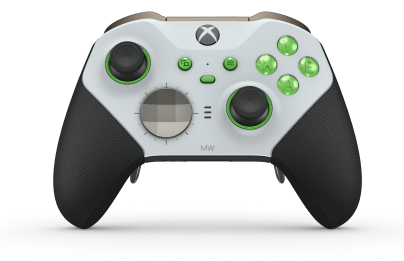 Xbox Elite ワイヤレスコントローラー シリーズ 2 - Core - Body: Robot White + Rubberized Grips, D-pad: Facet, Bright Silver (Metal), Back: Carbon Black + Rubberized Grips