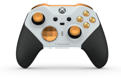 Xbox Elite draadloze controller Series 2 - Core - 本體: 機器白 + 橡膠握把, 方向鍵: 多面向，軟橘色 (金屬), 背面: 機器白 + 橡膠握把