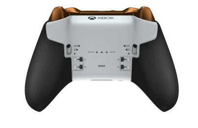 Xbox Elite draadloze controller Series 2 - Core - 本體: 機器白 + 橡膠握把, 方向鍵: 多面向，軟橘色 (金屬), 背面: 機器白 + 橡膠握把